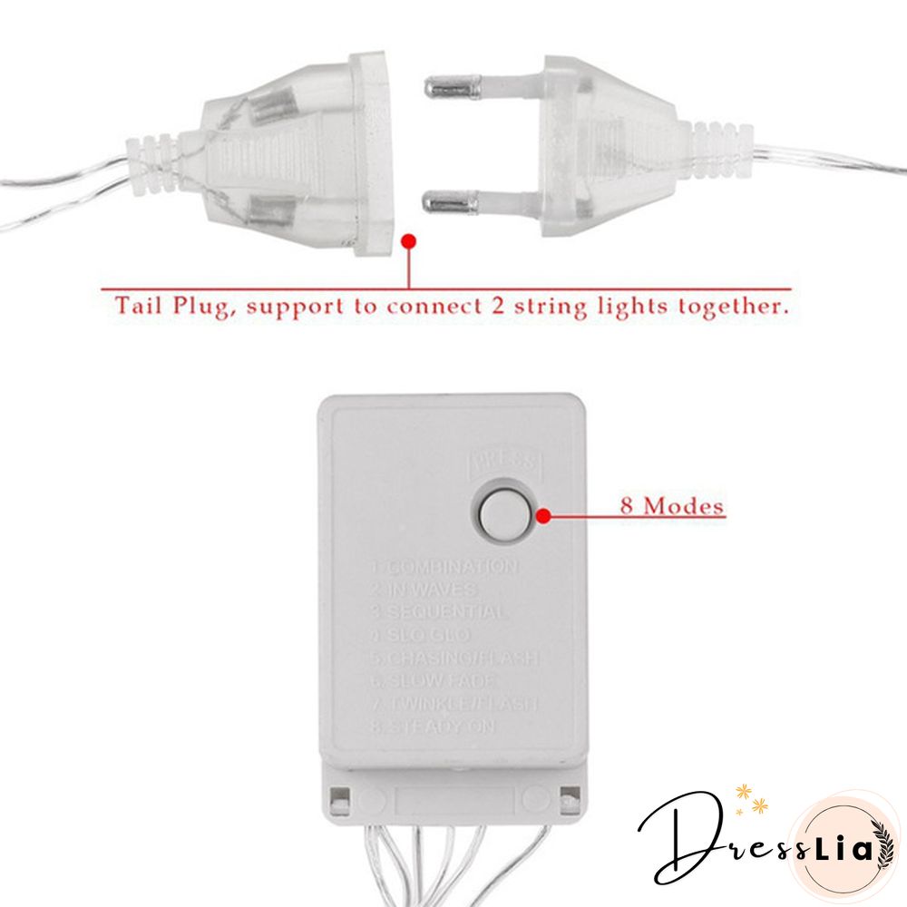 String Light 100/200LED 10M/20M Christmas/Wedding/Party Decoration Lights Garland AC 110V 220V Outdoor Waterproof Led Lamp 4 Colors Led UK/US/EU PLUG