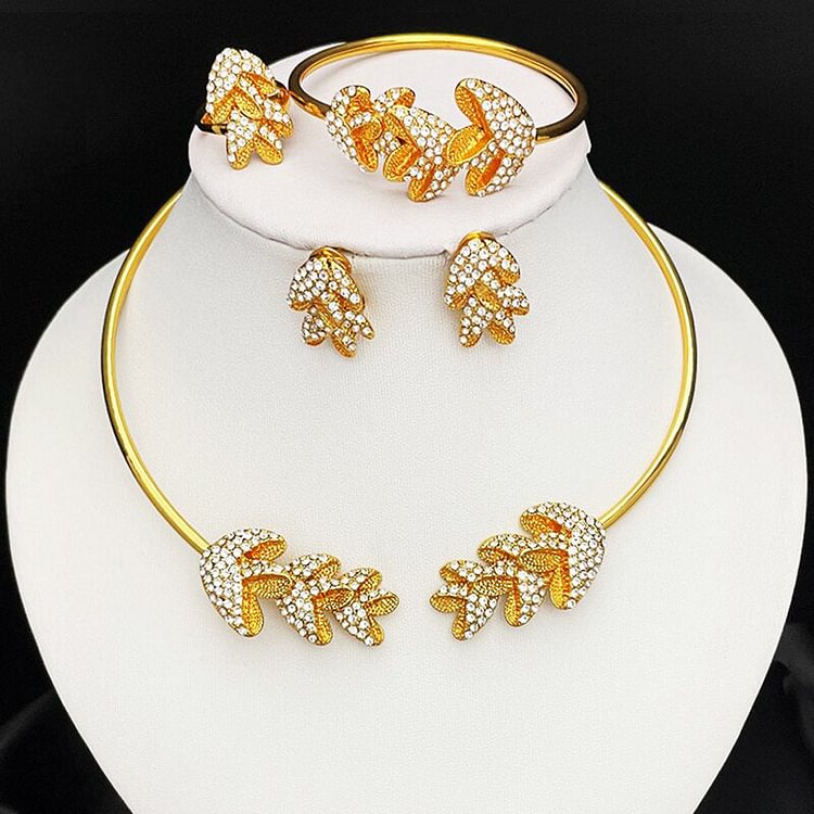 Latest Gold Plated Jewelry Set  Designed For Wedding Party