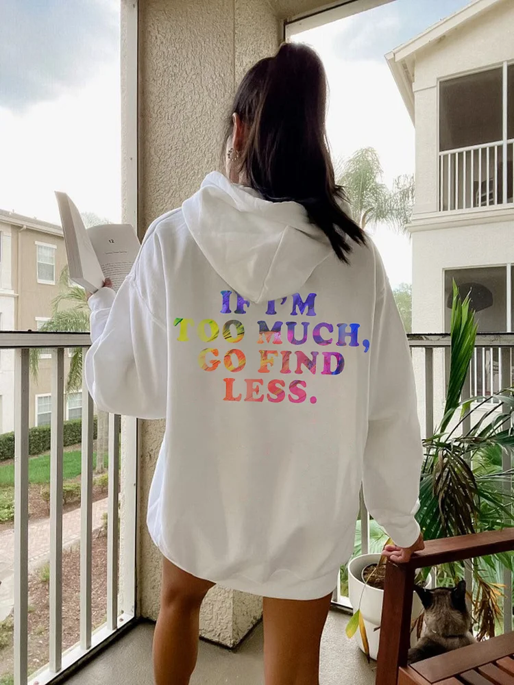 Gradient Letter Print Long Sleeve Hoodie