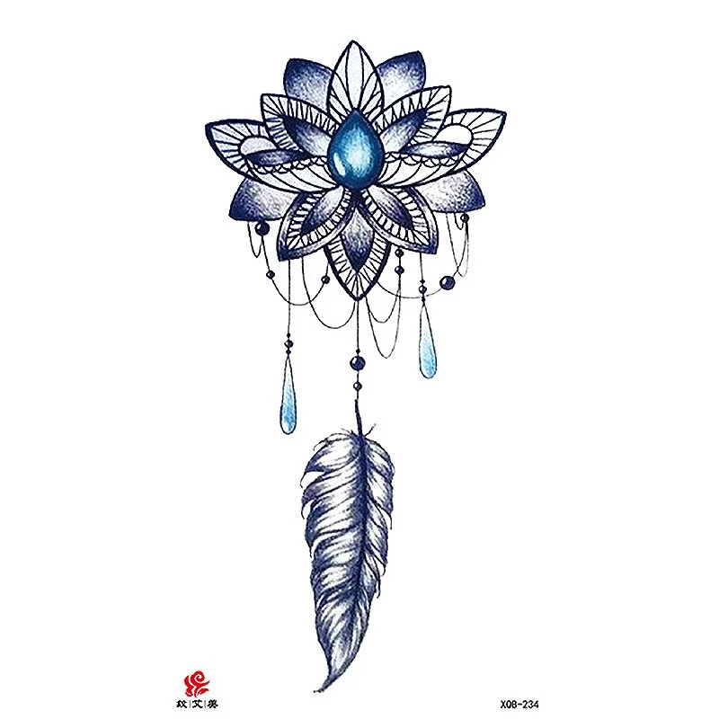 Sdrawing Temporary Tattoo Sticker Flash Tattoos Skull Snake Wolf Blue Pink Rose Flowers Body Art Arm Fake Sleeve Tatoo Women