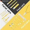 Tirdkid Mens Manicure Set 16 in 1 Manicure Kit Professional Stainless Steel, Manicure Set women for Travel or Home (Lemon Yellow)