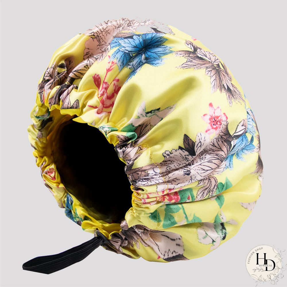 Black Gold Casual Living Print Adjustable Elastic Button Confinement Cap