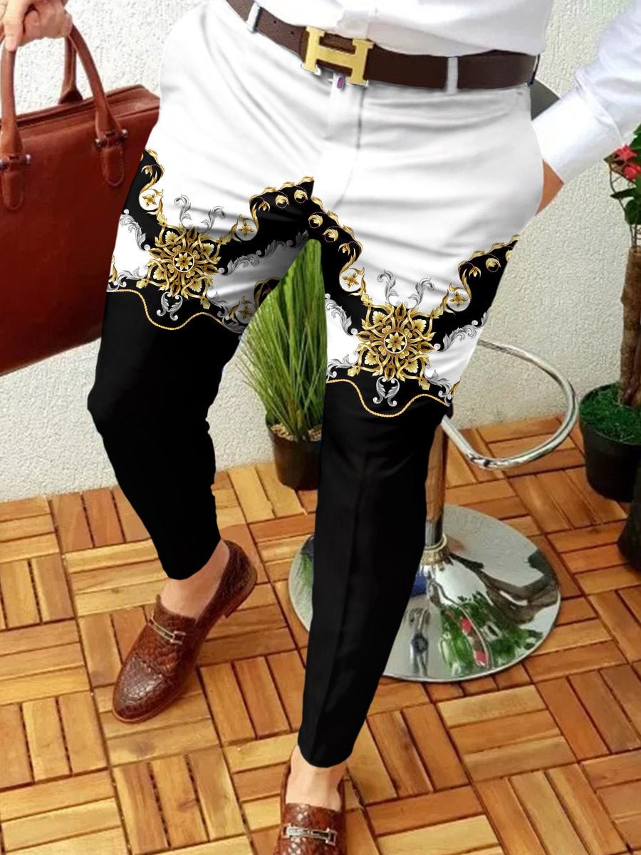 Men's Casual Abstract Printing Business Suit Pants