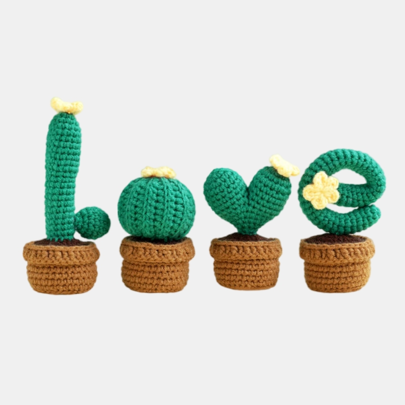 DIY Cactus Potted Plant Material Kit | Handmade Crochet Supplies | Video Instructions Included