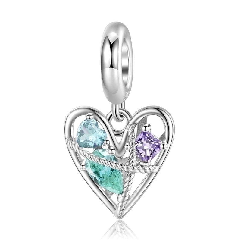 1 Piece 925 Sterling Silver Zircon Heart Shape Jewelry Accessories