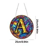 (Upgrade Size)DIY Double Sided Diamond Painting Alphabet Family Last Name Initial Sign Ornament with Chain Window Hanging Kit