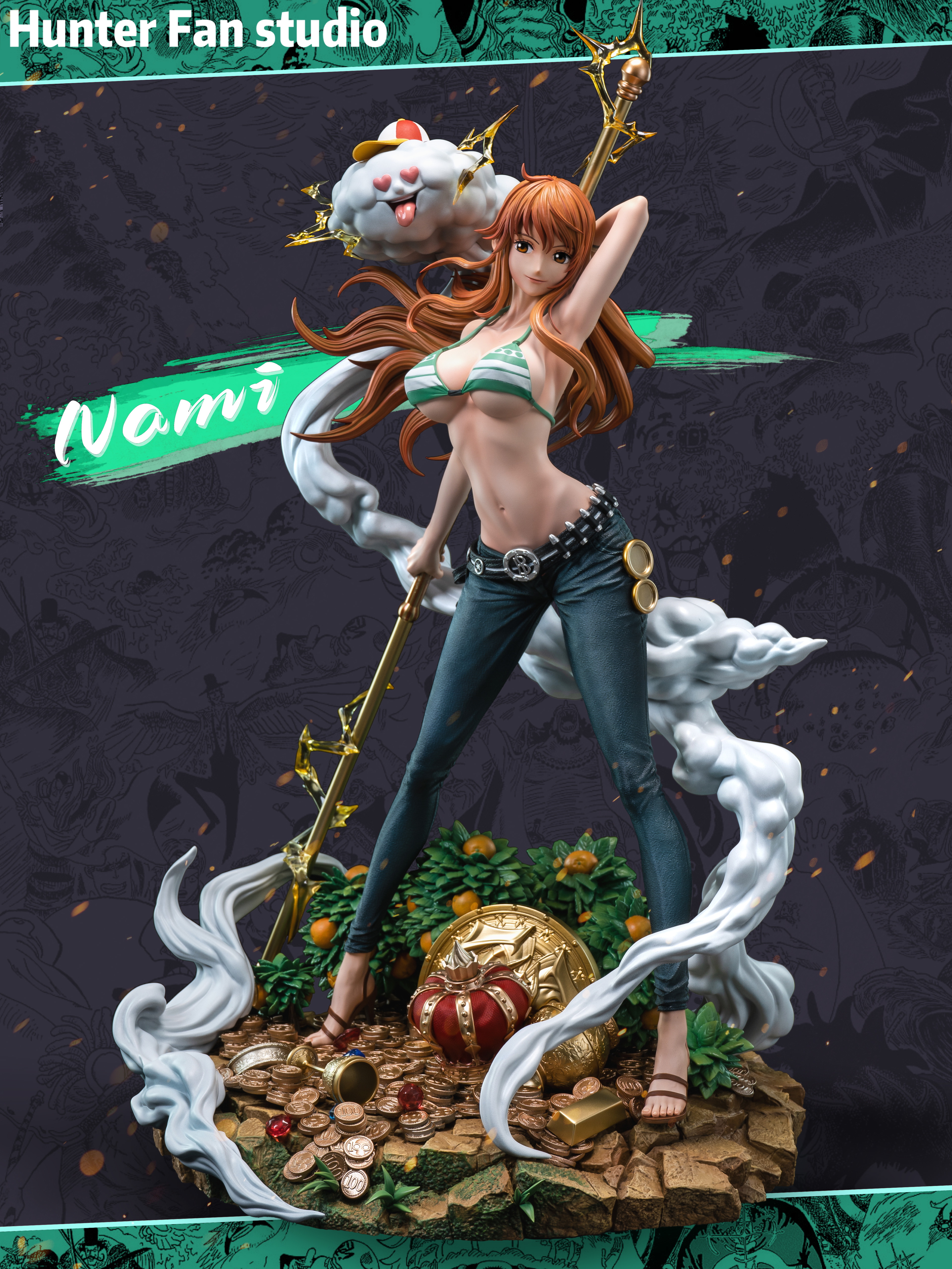 PRE-ORDER Hunter fans studio 1:6/1:4 Statue GK One Piece Nami & Zeus（Cast Off）