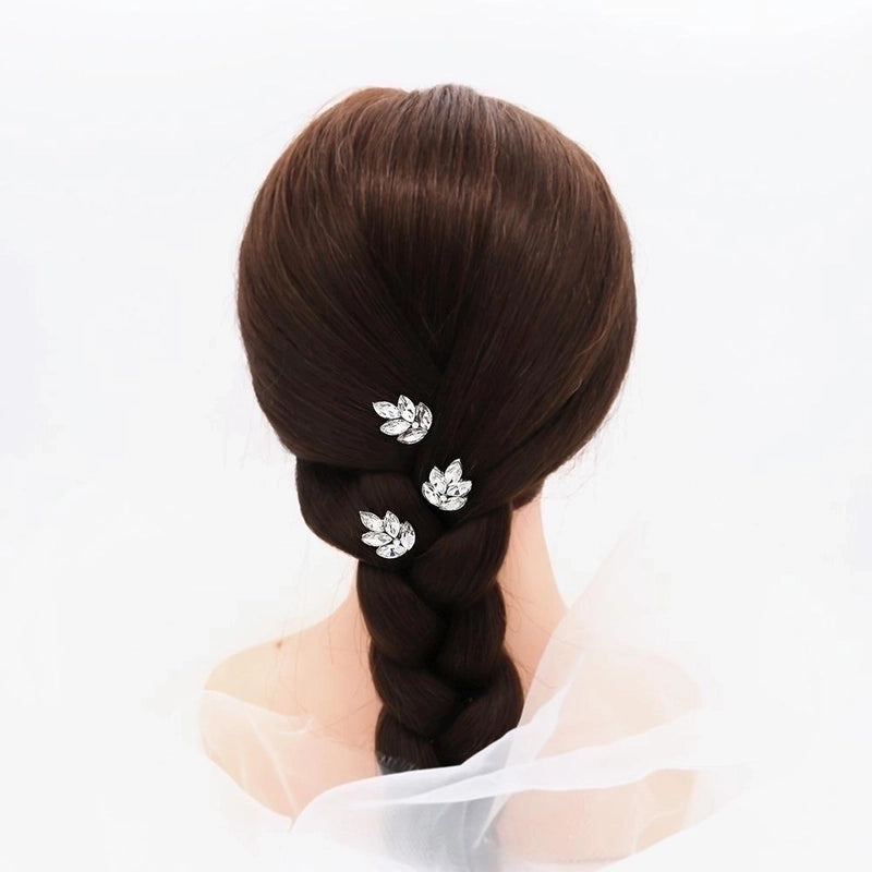 High-end Rhinestone Leaves Hairpins Elegant Simple Jewelry Bridal Hair Accessories Headdress