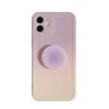 Minimalism Gradient Purple Soft TPU Phone Case with Holder for iPhone 7/8/X/11/12/13