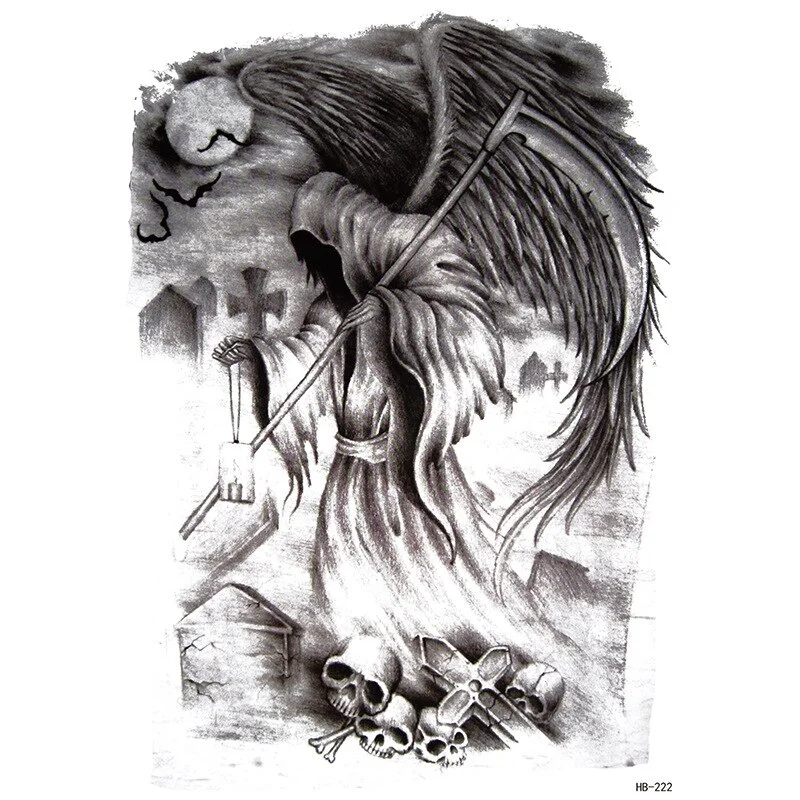 Sdrawing Forest Tattoo Sticker for Men Tiger Wolf Tattoo Death Skull Temporari Tattoo Skeleton Naked Girls Fake Tatoo for Women