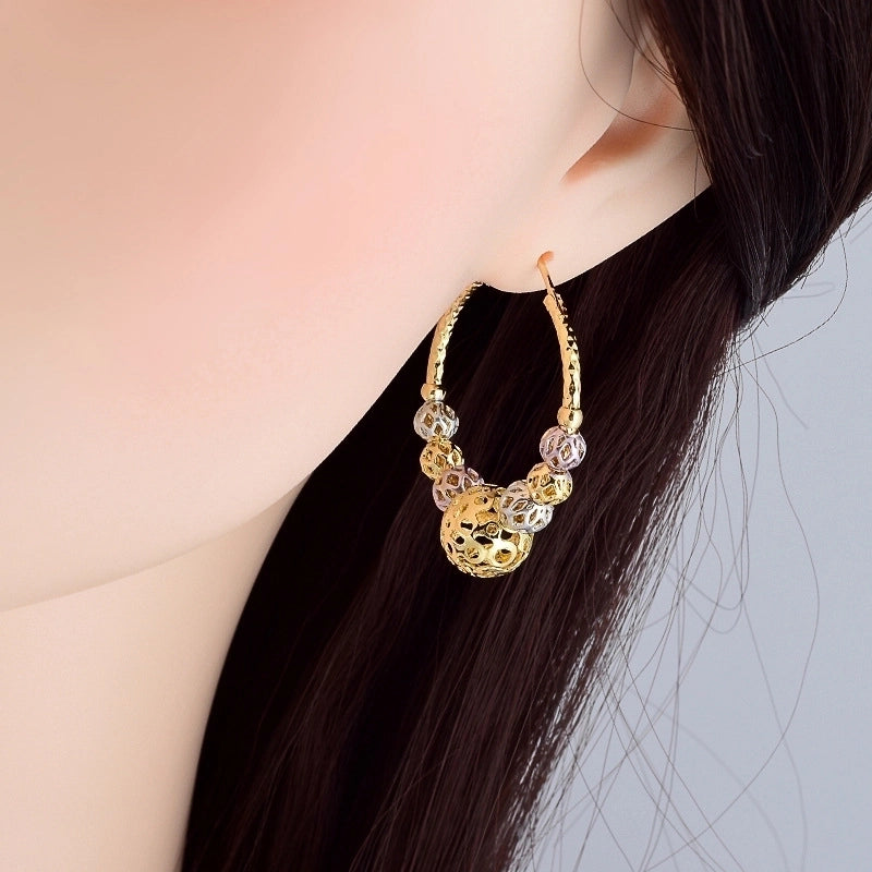 Brass 18K Gold Plated Hollow Out Geometric Earrings