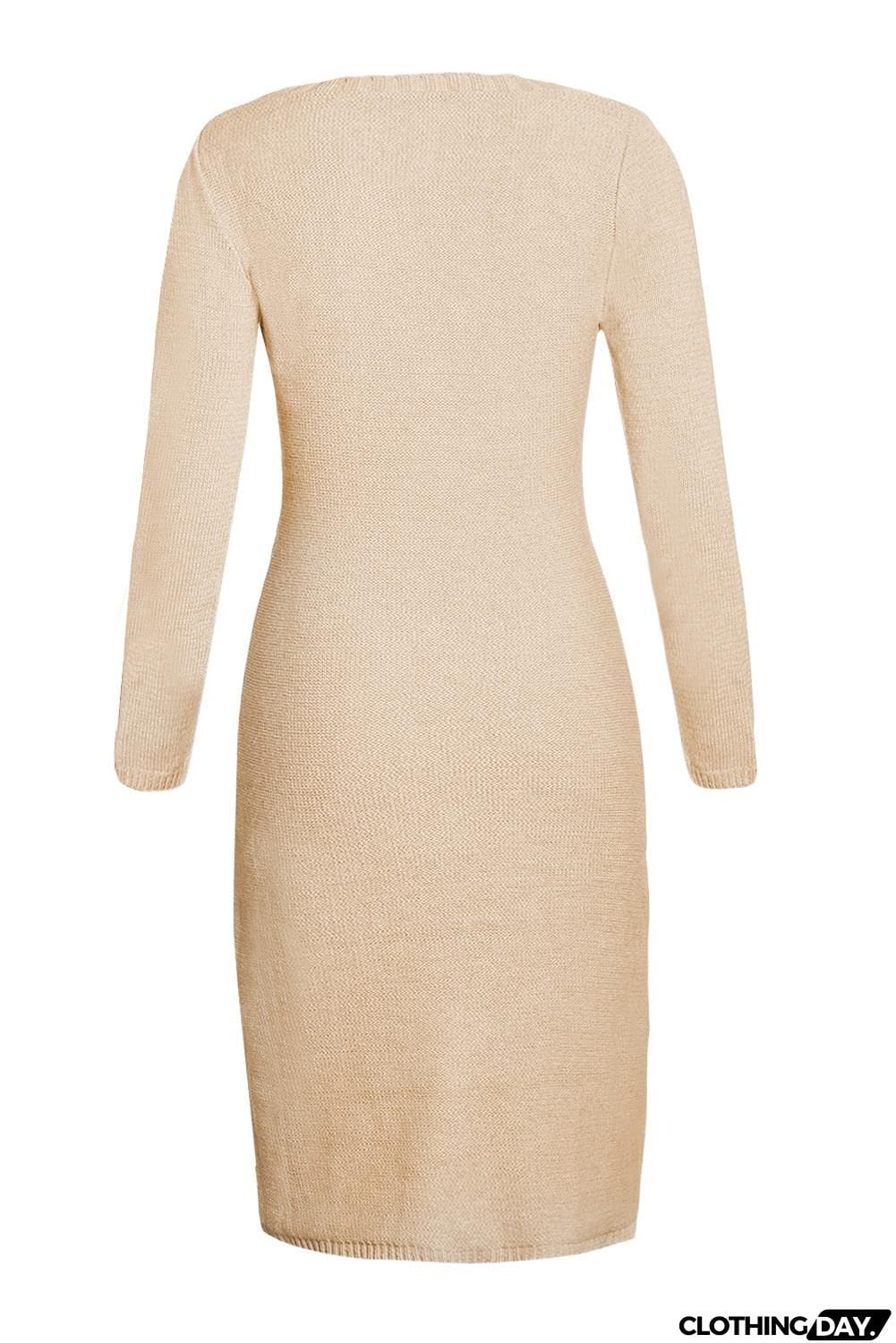 Coffee Womens Hand Knitted Sweater Dress