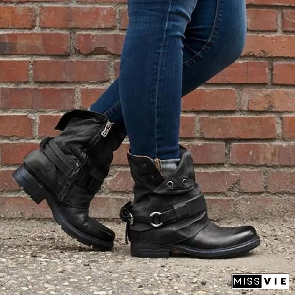 Casual Classic Comfy Zipper Booties