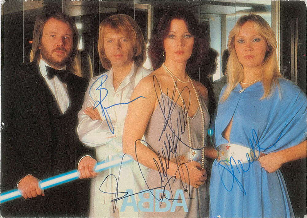 ABBA Signed Photo Poster paintinggraph - Swedish Pop Stars (Eurovision Winners 1974) - preprint