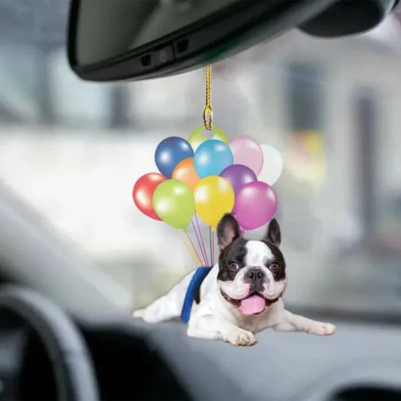 VigorDaily French Bulldog Fly With Bubbles Car Hanging Ornament BC032