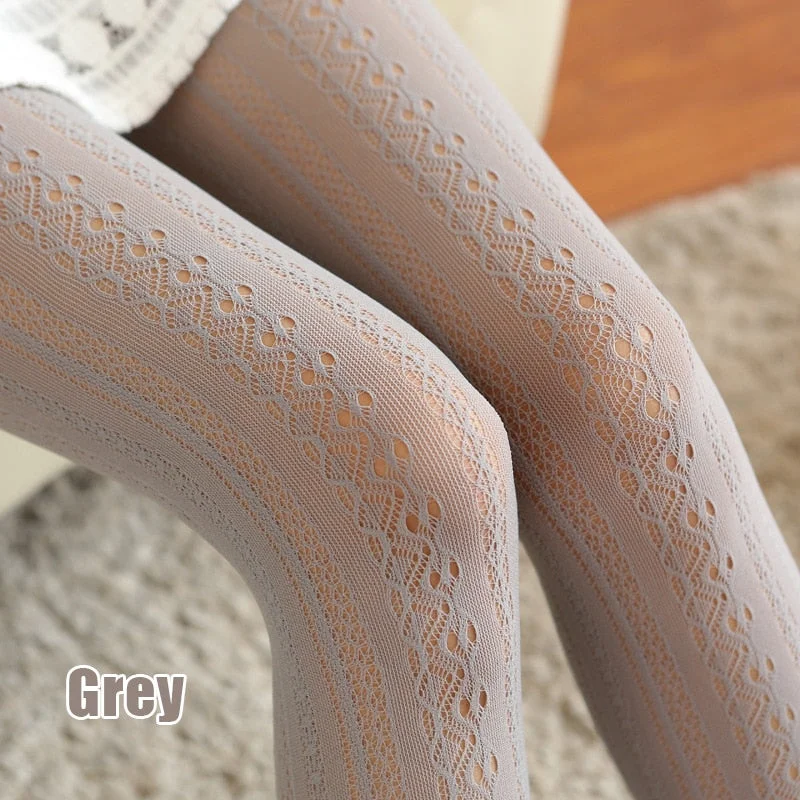 Sexy Lolita Rayon Tights Pantyhose Female Carved Fishnet Hollowed-Out Stocking Muti-Colors Breathable Stretch Leggings 2020 New