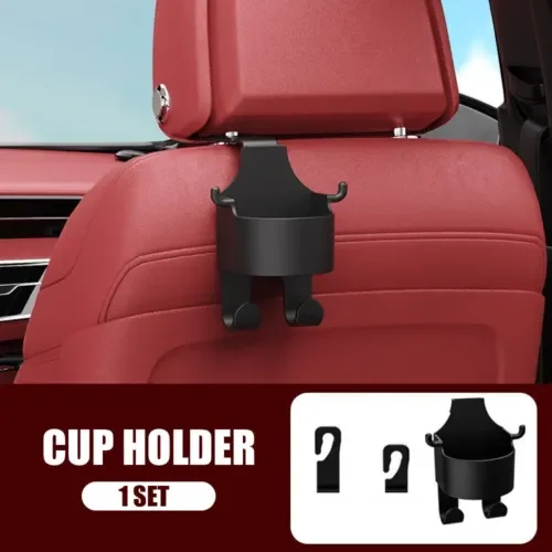 Dronehint Black Car Parts Back Seat Headrest Hook Hanger Storage Organizer w/ Cup Holder (For: BYD) Parts