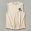 Men's Casual Coconut Tree & Sun Print Round Neck Tank Top by Inlyline