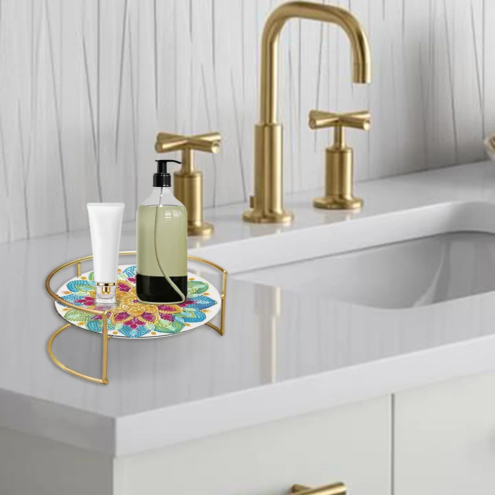 Acrylic Mandala 5D DIY Diamond Painting Serving Tray for Home Desk Coffee Table