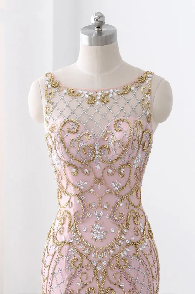 Satin Jewel Purple Evening Dress With Beadings main image 1