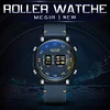 MEGIR Roller Design Men's Personality Creative Watch Trendy Black Technology Cool Concept Design Stainless Steel Strap
