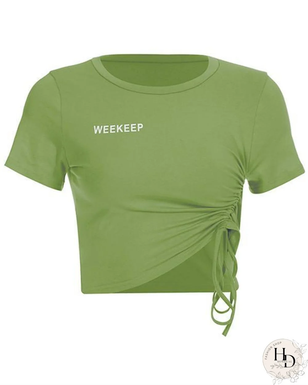 Women's Letter Print Short Sleeve Short T-Shirt