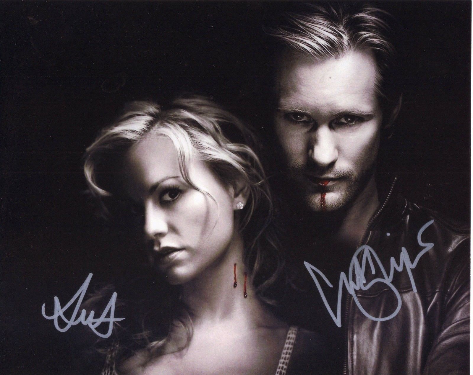 TRUE BLOOD - ANNA PAQUIN & ALEXANDER SKARSGARD AUTOGRAPH SIGNED PP Photo Poster painting POSTER