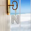 1Pcs Letter N DIY Pearl Art Keychain Ornaments Single-Sided Pendant