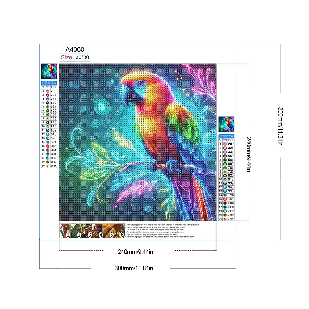 Diamond Painting - Full Round Drill - Parrot(Canvas|30*30cm)