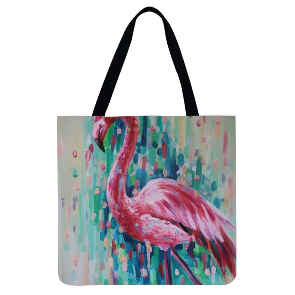 Linen Tote Bag -  Flamingo