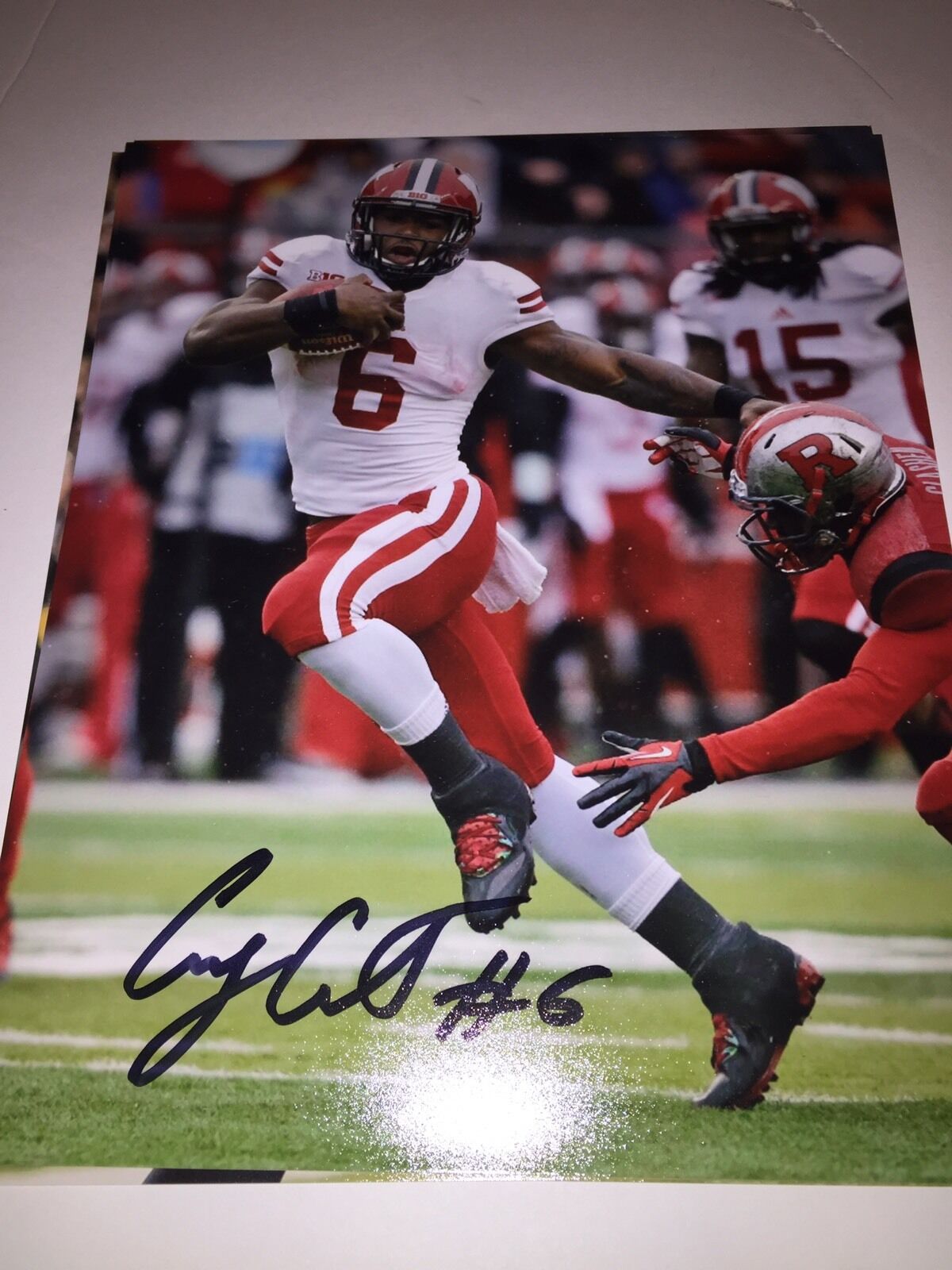 Corey Clement Wisconsin Badgers signed autographed 8x10 football Photo Poster painting B