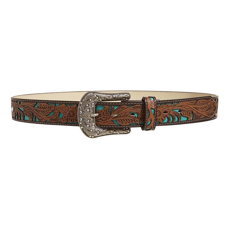 Cowboy Style Color Block Pu Leather Alloy Patent Leather Plating Men’s Leather Belts