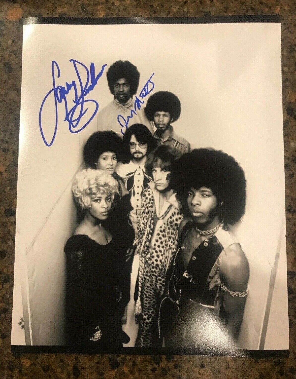 * LARRY GRAHAM & JERRY MARTINI * signed 11x14 Photo Poster painting * SLY & THE FAMILY STONE * 1