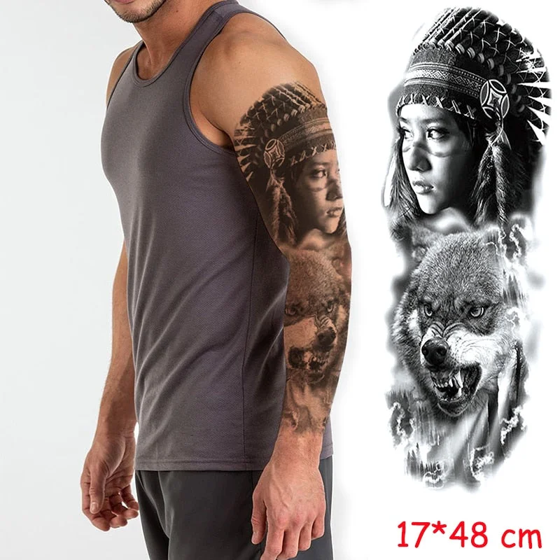 Waterproof Temporary Tattoo Sticker Jesus Virgin sister Peace Pigeon bird flower Full Arm Tatoo Flash Fake Tatto for Men Women