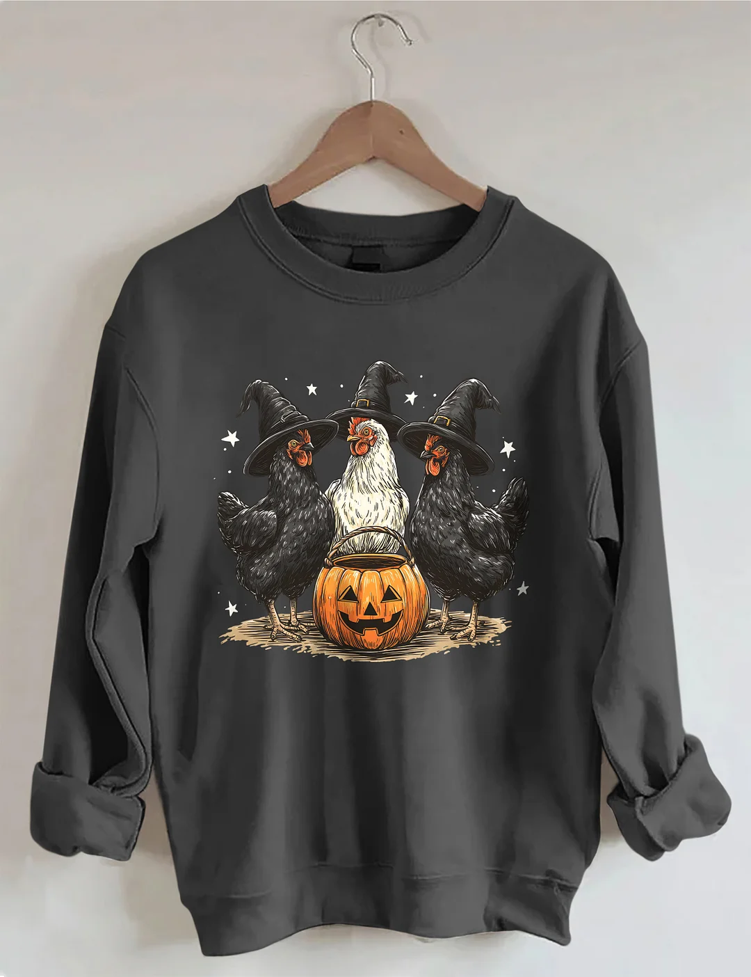 Pumpkin Chicken Fall Retro Halloween Sweatshirt