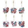 6Pcs DIY Diamond Painting Butterfly Flag Keychain