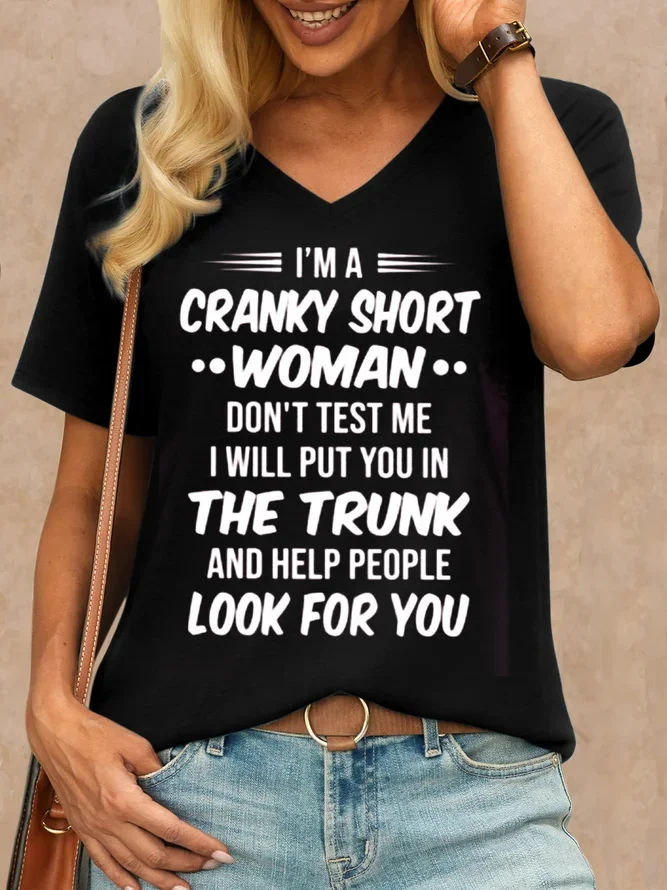 I'm Cranky Short Woman Print Women's T-shirt
