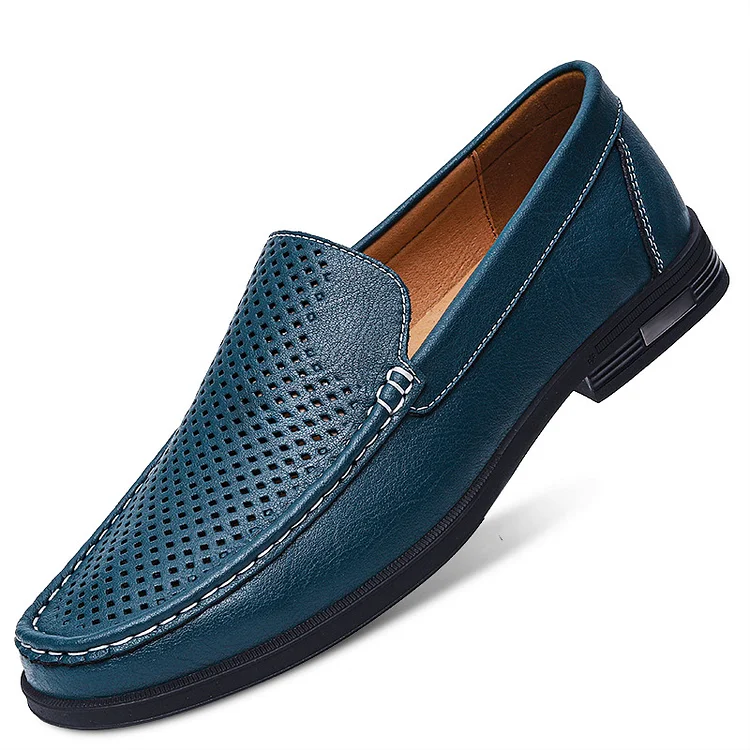Solid Lightweight Genuine Leather Loafers main image 1