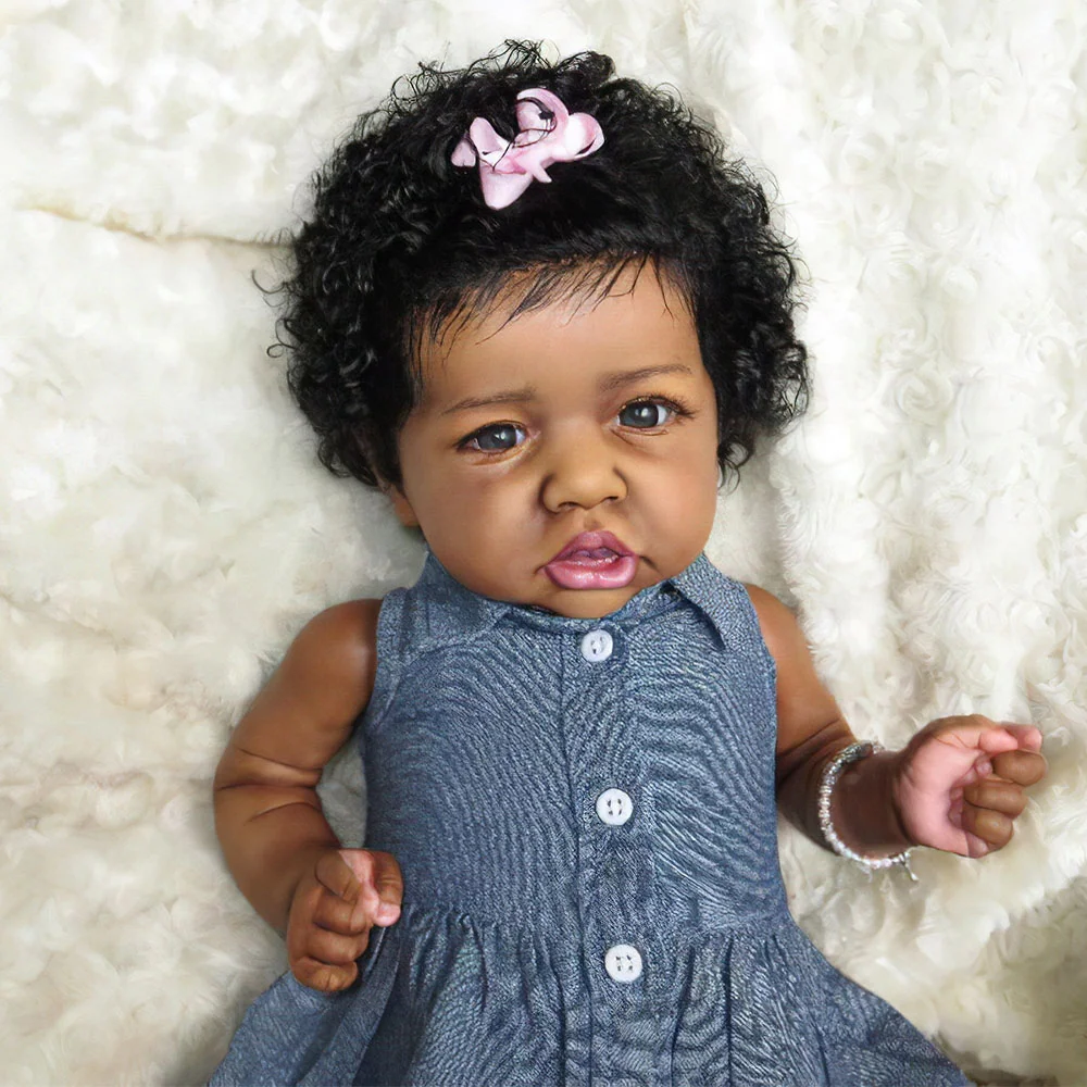 Silicone Mini Toddler Babies Dolls African American 12'' Handcrafted Marlene Black Reborn Baby Doll Girl -Creativegiftss® - [product_tag] RSAJ-Creativegiftss®