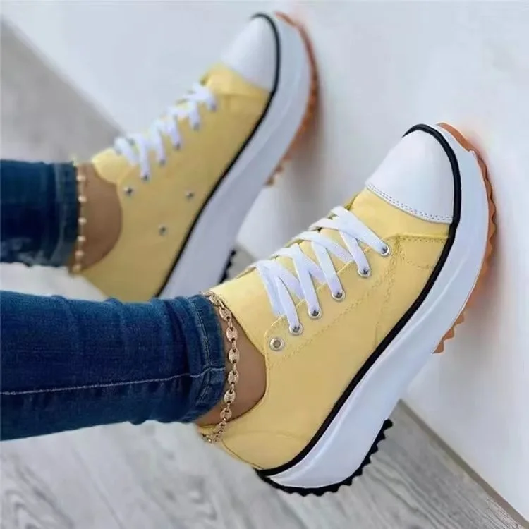 Breakj Breakj Casual Single-Shoe Women's Shoes 2025 New Four-Season Round Head With Thick-Bottomed Canvas Shoes