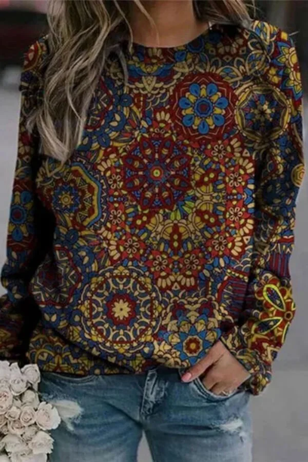 Fashion Casual Regular Print Sweatshirt