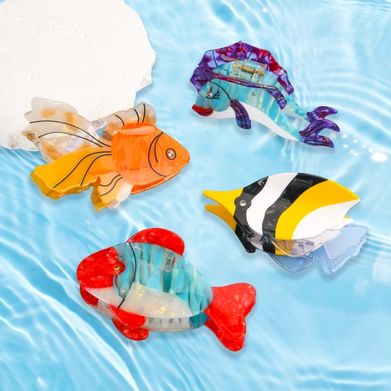 Cute Marine Style Modern Style Women’s Animal Fish Acetic Acid Sheets Hair Claws