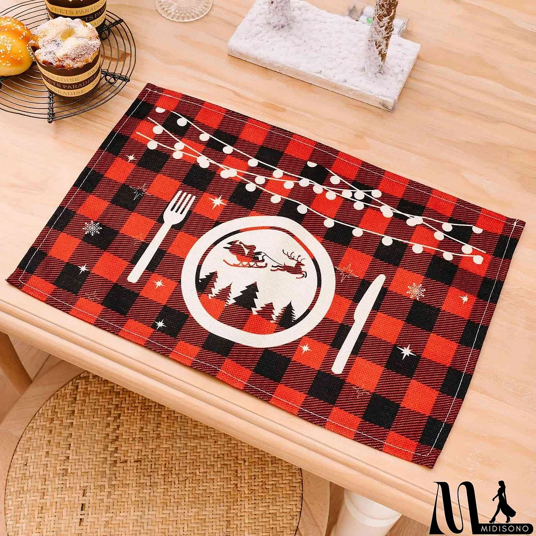 MidiSono - Assorted 2-Piece Plaid Placemats