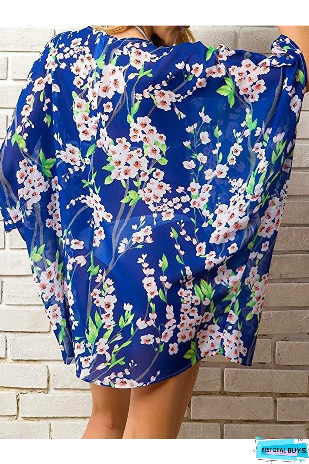 Open Front Half Sleeve Cover-Up