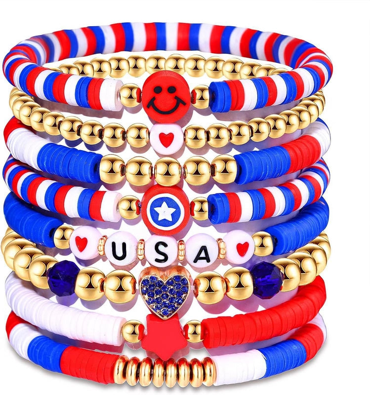 Easter Rabbit Bracelet Colorful Letter Beaded Valentine’s Day Love Pendant Christmas Elk Bracelet Suit