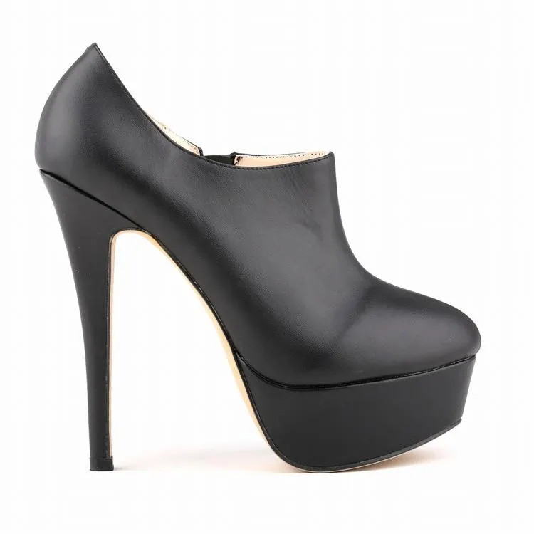 VCSHOES Solid Color High Heels Nightclub Ankle Boots