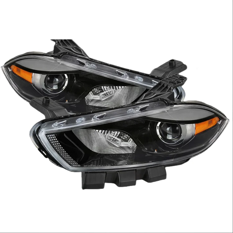 SEBLAFF Headlight Assembly Replacement for 2013 2014 2015 2016 Dart Headlamp Black Driver and Passenger Side CH2502240 | CH2503240 |