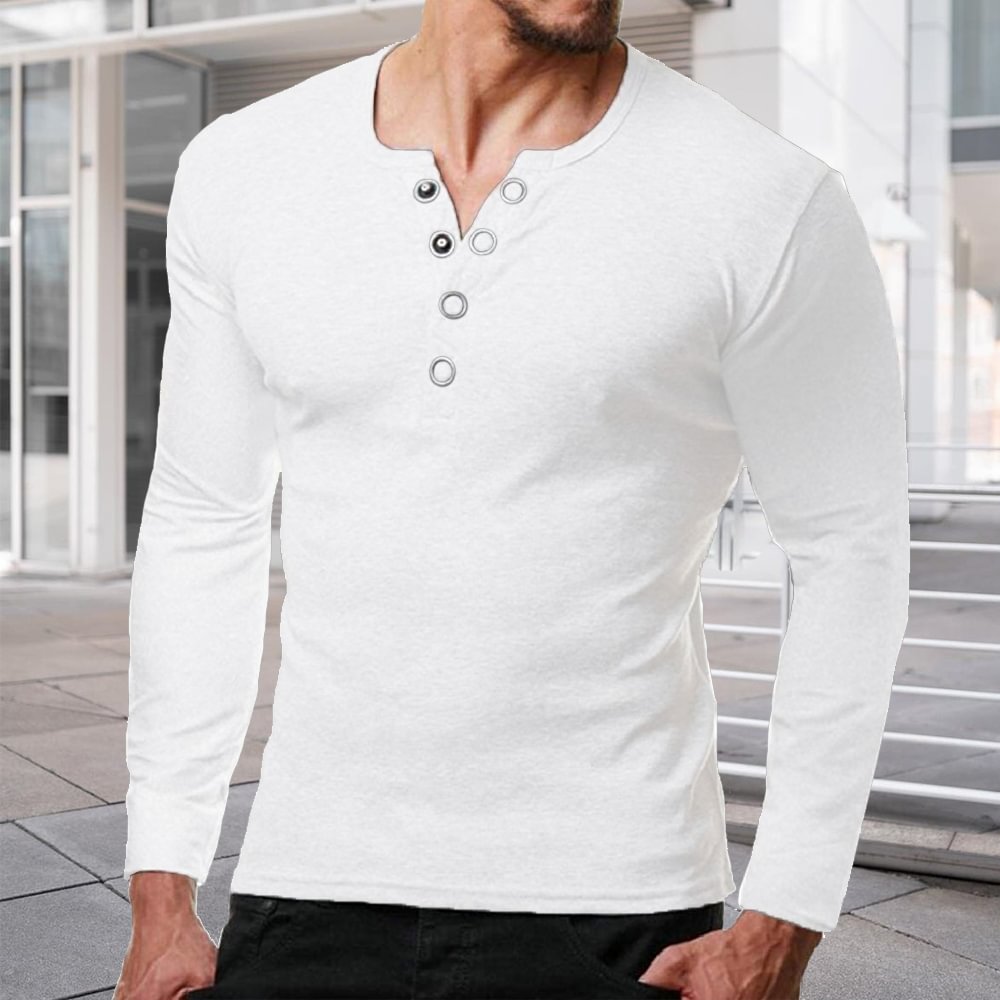 Men's Solid Color Casual Round Neck Sports T-shirt