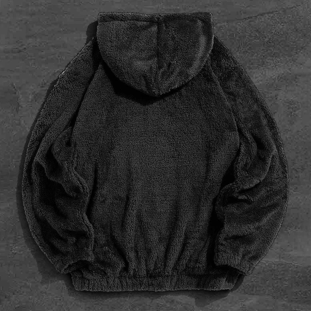 Vintage Tide Brand Print Cross Plush Hoodie