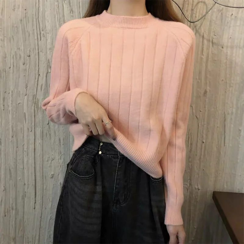 Churchf Churchf Waxy Languid Lazy Wind Round Collar Sweater Female Autumn Winter Design Feeling Small Minority Bottom Sweater Inside Build Foreign Style Jacket